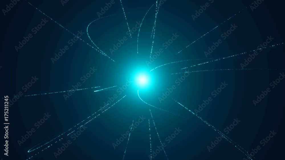 Poster abstract animated background with line sphere. 3d rendering