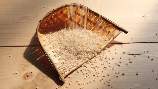 Rice Concept at falling rice