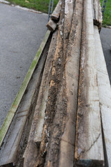 wood boards for construction and gardening old wood used