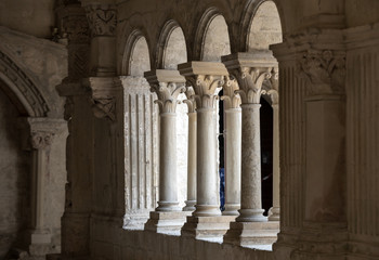 Cloisters in the  Abbey of St. Peter in Montmajour near Arles, France