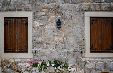 Fototapeta na wymiar Windows of an old house