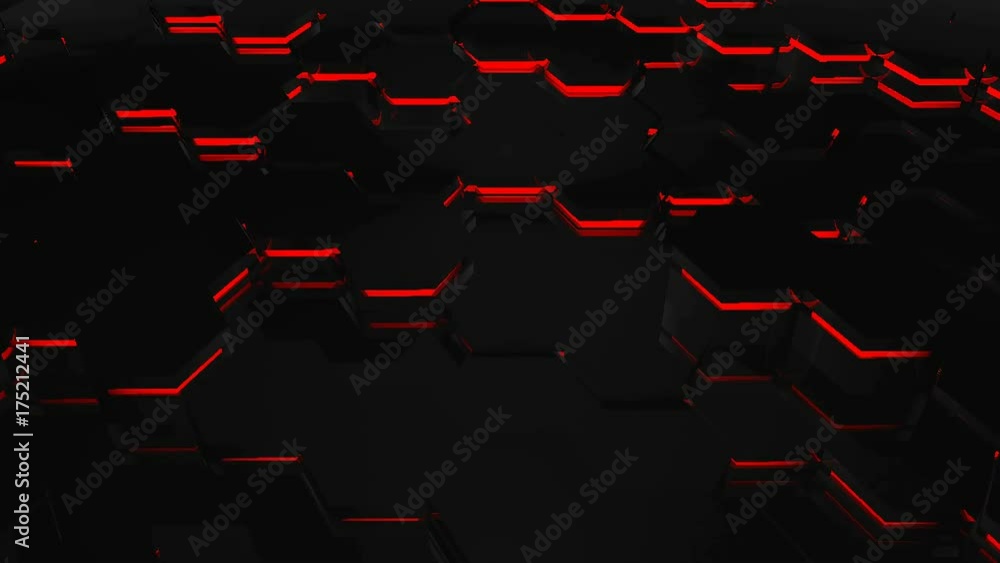 Aufkleber hexagonal motion graphic background. 4k resolution abstract background. seamless loop