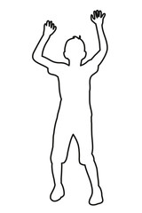 isolated sketch, outline child