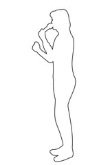 isolated sketch man sings, singer