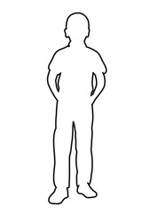Fototapeta premium sketch, outlines child boy