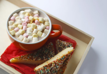 Cocoa drink with marshmallows