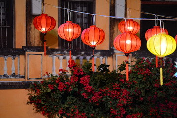 Close focus of yellow Chinese Lanterns at Mid-Autumn Festival. Lanterns at Mid-Autumn Festival in Saigon (Sai Gon)/Ho Chi Minh City, Vietnam