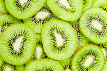 Texture of slices kiwi fruit.