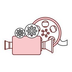cinema video camera with reel