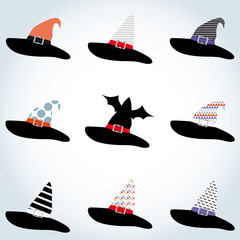 set of many witch hat