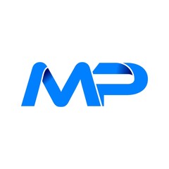 mp logo initial logo vector modern blue fold style