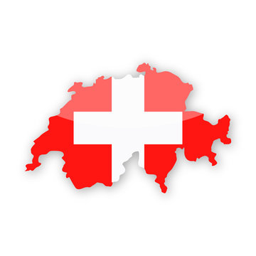 Switzerland Flag Country Contour Vector Icon