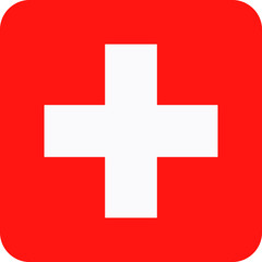 Switzerland Vector Square Flat Icon