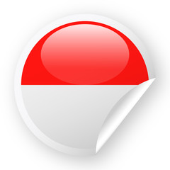 Indonesia Flag Vector Round Corner Paper Icon