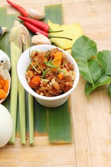 Pork chili paste with salted egg delicious