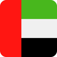 United Arab Emirates Flag Vector Square Flat Icon