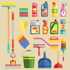 House cleaning tools vector