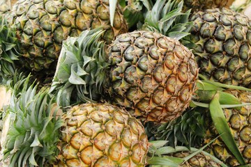 Fresh pineapple is delicious in street food