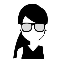 beautiful woman with glasses avatar character