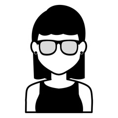 beautiful woman with glasses avatar character