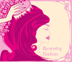 Hairdresser - abstract feminine card