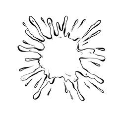 Hand drawn water splash vector illustration.
