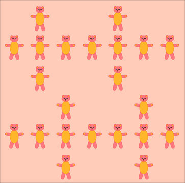 Print with pink toy bears