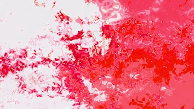 abstract animated stained background seamless loop video - red, hot pink and white colors