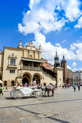 Naklejka premium KRAKOW, POLAND - August 27, 2017: street view of downtown Krakow, Poland