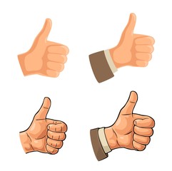 Hand showing symbol Like. Making thumb up gesture.