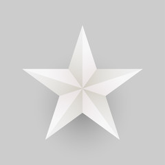 white star on gray  background. Vector illustration.