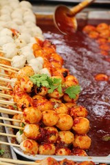 grilled sausage and meatball is delicious