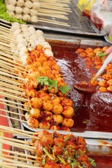 grilled sausage and meatball is delicious
