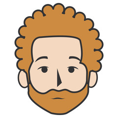 young man head avatar character