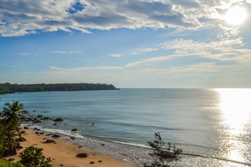 Untouched Beautiful Beach off the Cliff in South Goa, India - 175218017