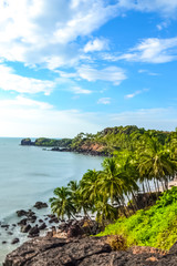 Untouched Beautiful Beach off the Cliff in South Goa, India - 175218075