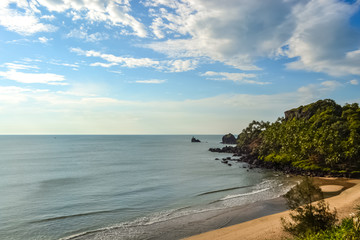 Untouched Beautiful Beach off the Cliff in South Goa, India - 175218094