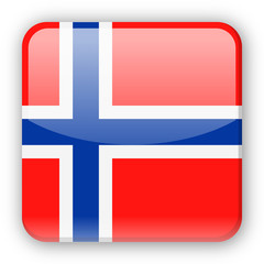 Fototapeta premium Norway Flag Vector Square Icon