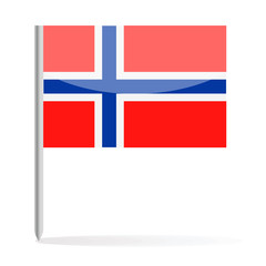 Obraz premium Norway Flag Pin Vector Icon