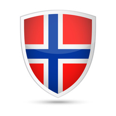 Norway Flag Vector Shield Icon