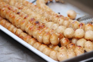 Grilled sausage asia is delicious in market