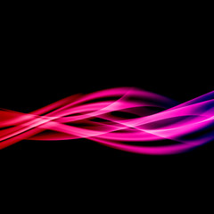 Bright elegant colorful gradient smoke swoosh over dark background