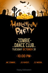 Halloween Zombie Party Poster