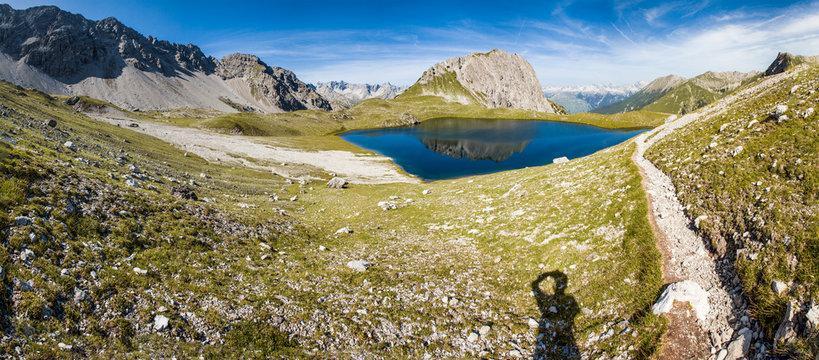 majastetic hiking trail in the maintains - lech - austria - kogelsee