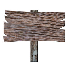 grunge wooden board sign isolate on white1