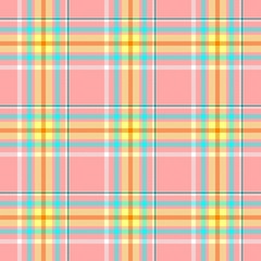 check diamond tartan plaid scotch fabric seamless pattern texture background - baby pink, yellow, blue and orange color