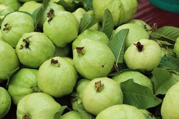Guava fruit is delicious in the market