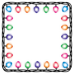 vector border of christmas light lamps
