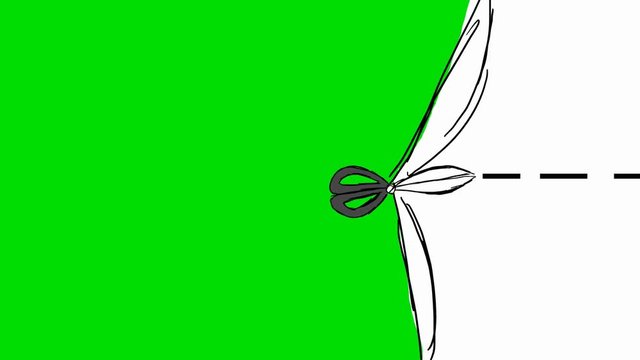scissors - Hand Drawn - Animation - Green screen