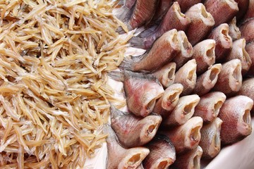 Dried fish for cooking in the market